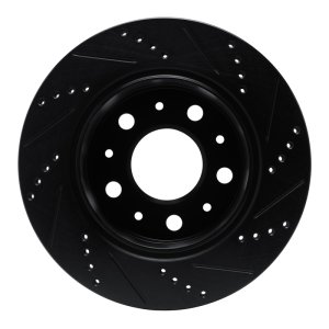 Ram Promaster 2500 Brake Rotor (1) - Rear Left - R1 Concepts - Drilled & Slotted - Black - `14-`21